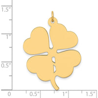 14K Yellow Gold Engravable Clover Disc Charm - Personalized Motif Pendant by Oro Pregiato