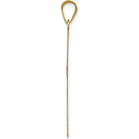 14K Yellow Gold Engravable Cross Pendant Charm with Textured Back by 0