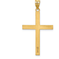 14K Yellow Gold Engravable Cross Pendant Charm with Textured Back by 0