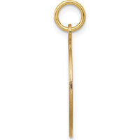 14K Yellow Gold Engravable Disc Charm with Black Enamel Detail - Personalized Pendant by Oro Pregiato