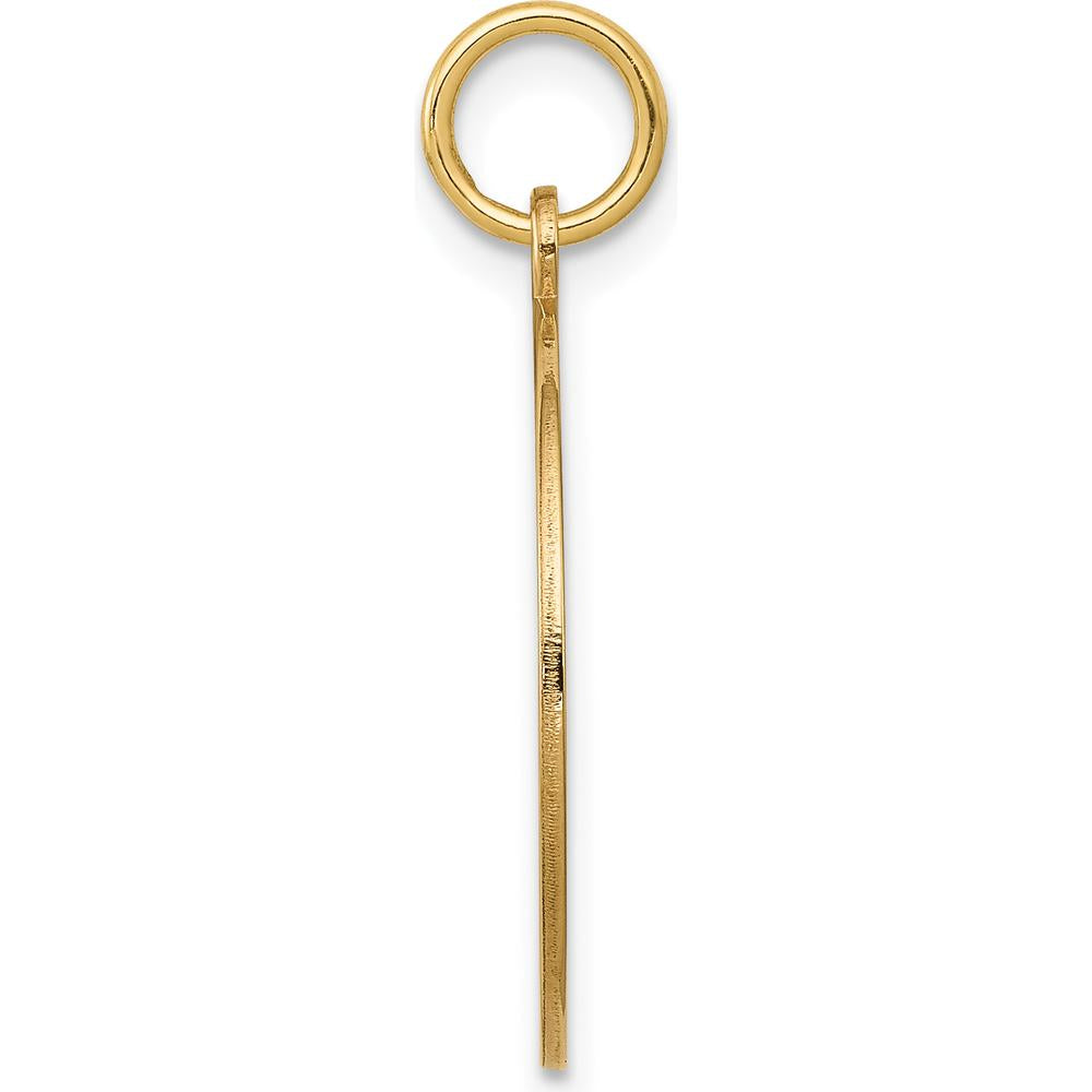 14K Yellow Gold Engravable Disc Charm with Black Enamel Detail - Personalized Pendant by Oro Pregiato