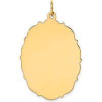 14K Yellow Gold Engravable Disc Charm with Polished Finish by Oro Pregiato