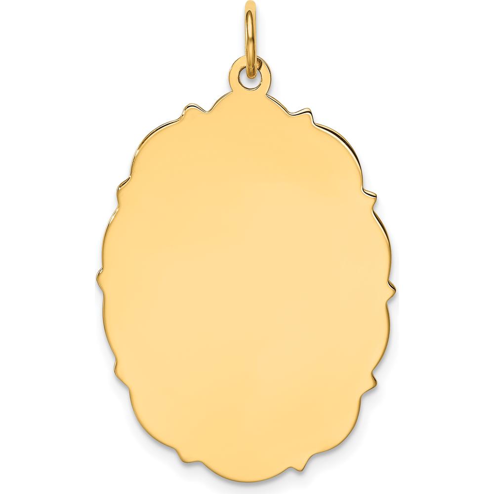 14K Yellow Gold Engravable Disc Charm with Polished Finish by Oro Pregiato
