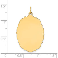 14K Yellow Gold Engravable Disc Charm with Polished Finish by Oro Pregiato