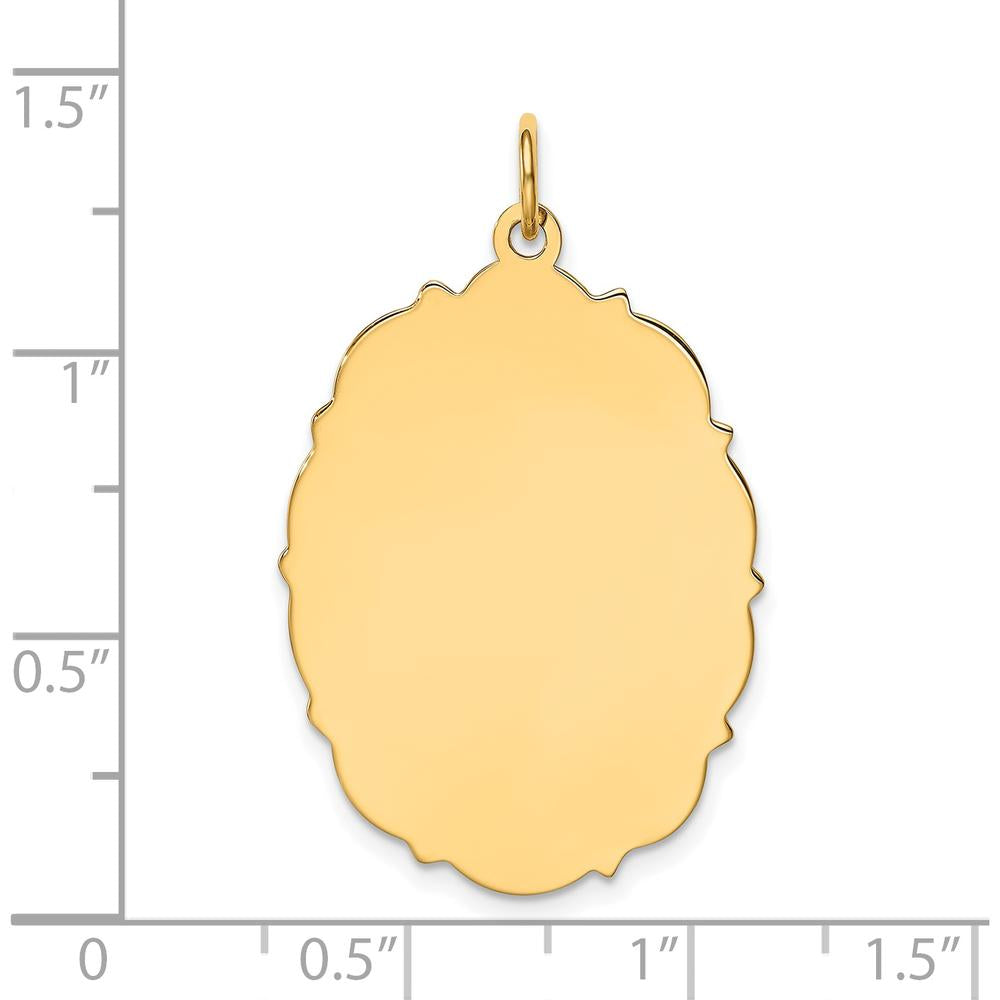 14K Yellow Gold Engravable Disc Charm with Polished Finish by Oro Pregiato