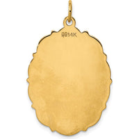 14K Yellow Gold Engravable Disc Charm with Polished Finish by Oro Pregiato