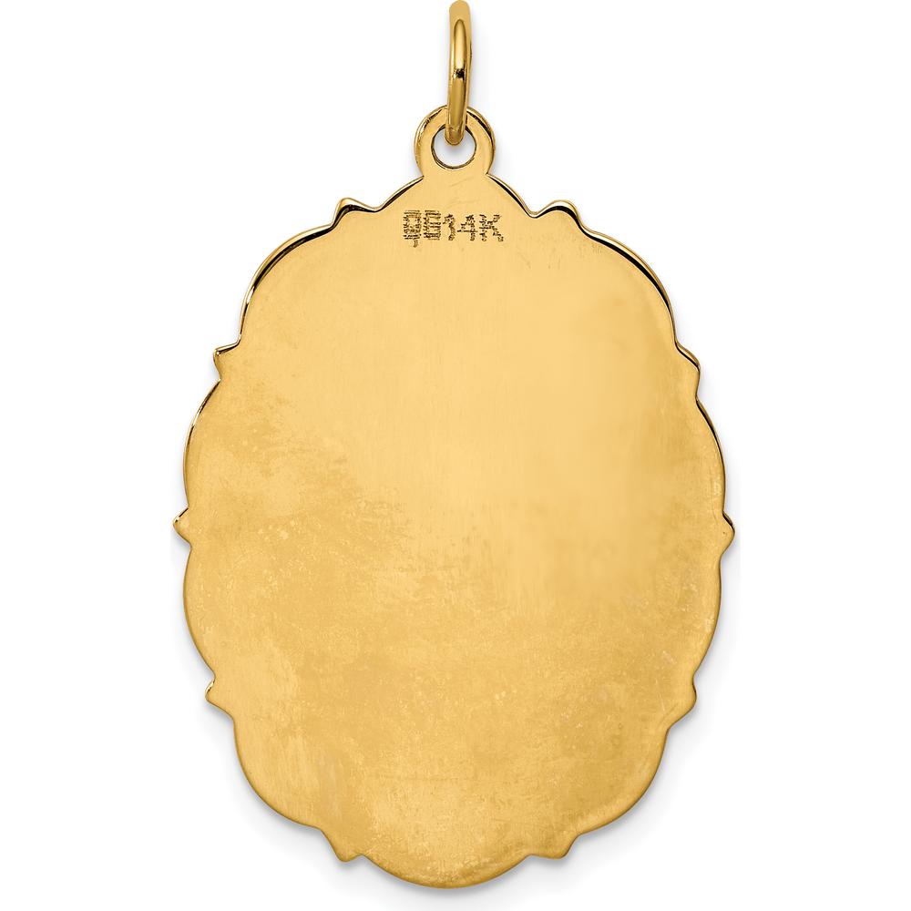 14K Yellow Gold Engravable Disc Charm with Polished Finish by Oro Pregiato