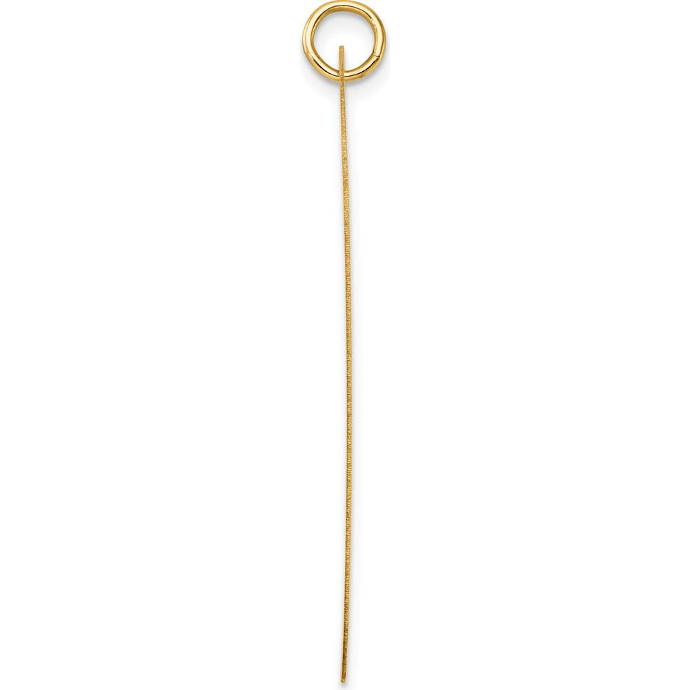 14K Yellow Gold Engravable Dog Tag Disc Charm with Textured Pattern - Polished Finish by Oro Pregiato