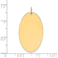 14K Yellow Gold Engravable Elliptical Disc Charm Pendant - 35mm Length by Oro Pregiato