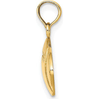 14K Yellow Gold Engravable Football Charm - 10.85mm x 17.5mm by Oro Pregiato