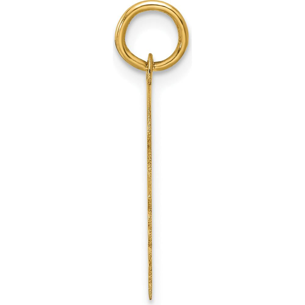 14K Yellow Gold Engravable Girl Head Charm Pendant - Polished Finish by Oro Pregiato