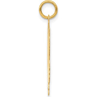14K Yellow Gold Engravable Girl Head Charm - Personalized Pendant with Polished Finish by Oro Pregiato