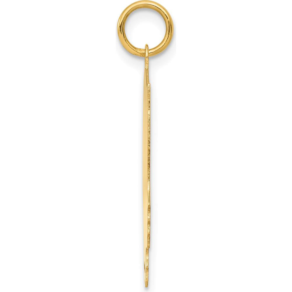 14K Yellow Gold Engravable Girl Head Charm - Personalized Pendant with Polished Finish by Oro Pregiato