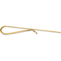 14K Yellow Gold Engravable Grooved Tie Bar with Polished Finish - 50mm x 8mm by Oro Pregiato