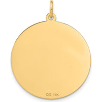 14K Yellow Gold Engravable "Happy Anniversary" Disc Charm with Heart Design - 25mm