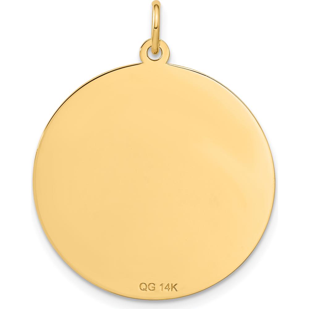 14K Yellow Gold Engravable "Happy Anniversary" Disc Charm with Heart Design - 25mm
