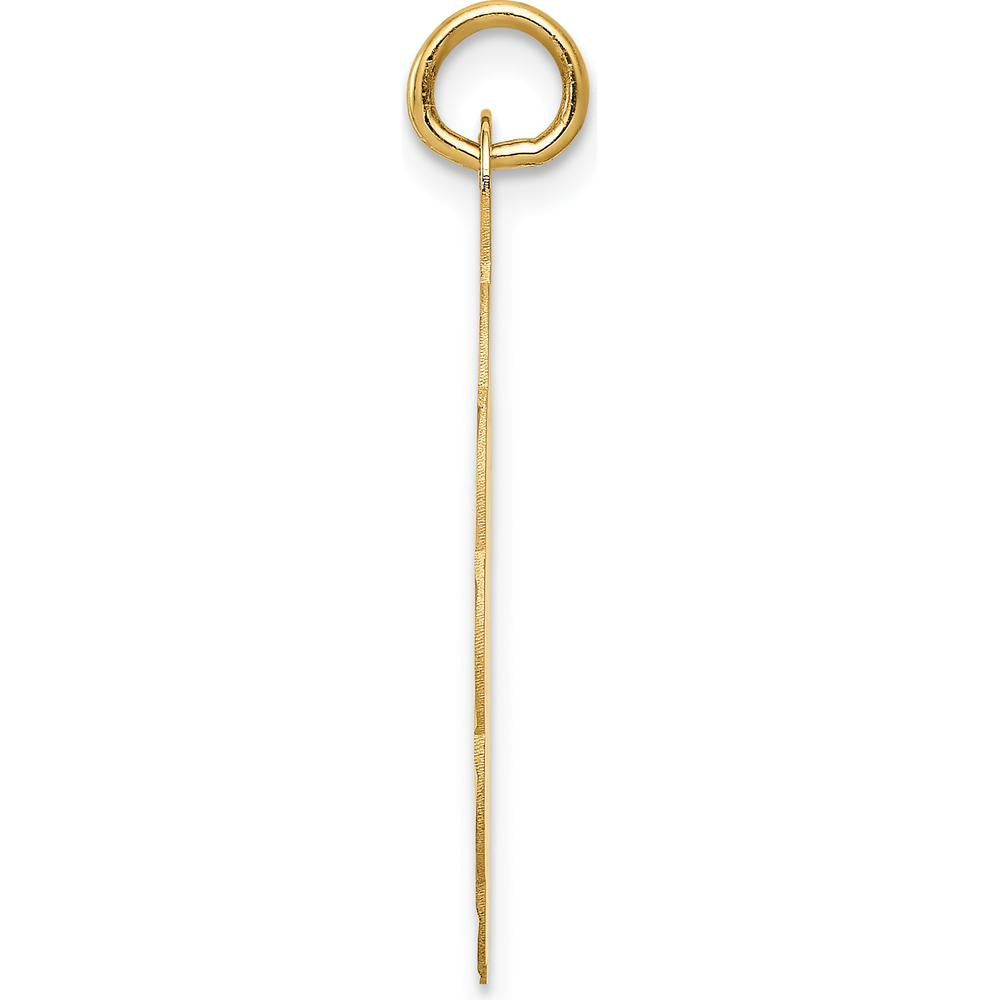 14K Yellow Gold Engravable Happy Anniversary Scalloped Disc Charm Pendant by Oro Pregiato