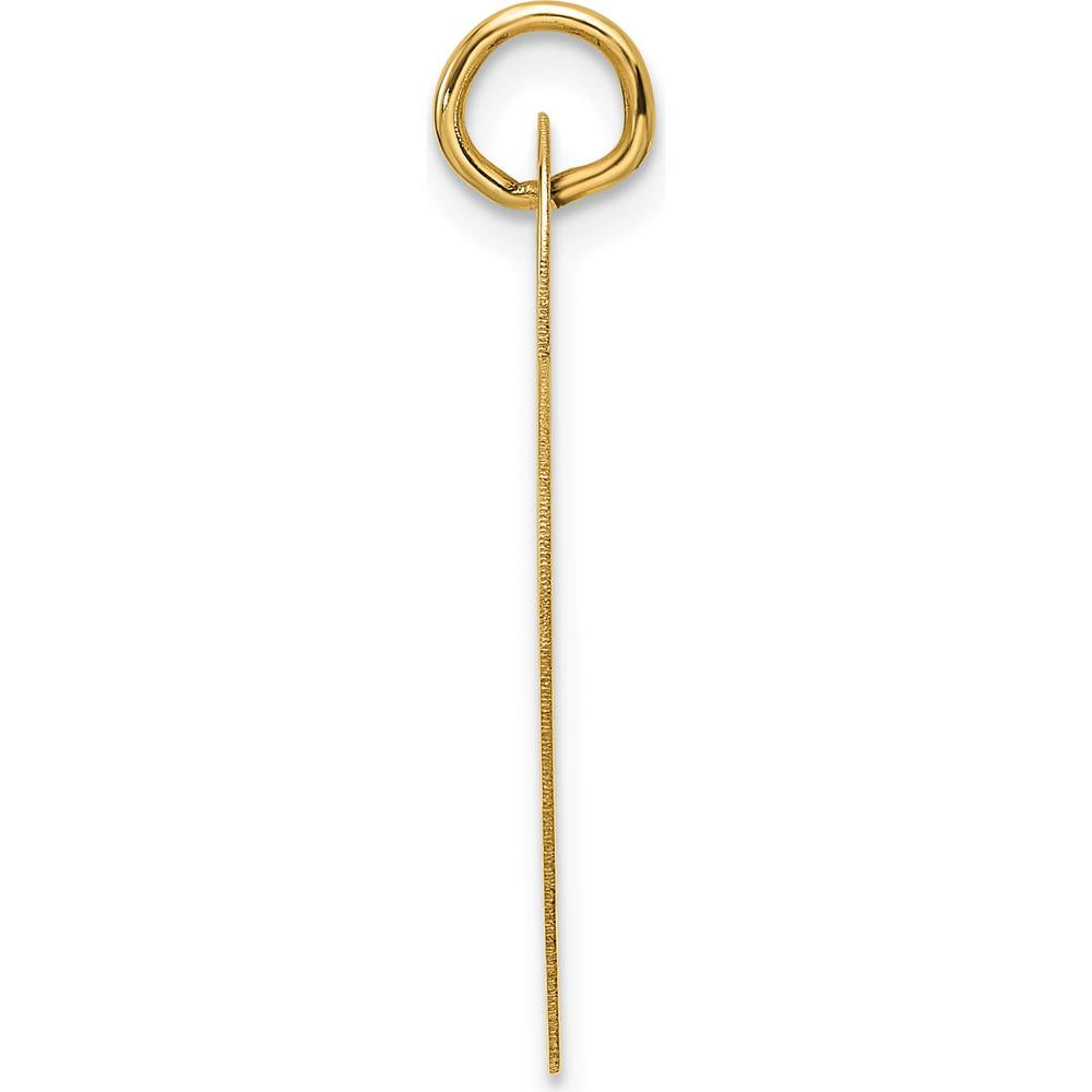 14K Yellow Gold Engravable Heart Charm Pendant - Solid Polished Finish by Oro Pregiato
