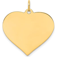 14K Yellow Gold Engravable Heart Disc Charm Pendant - Personalized Solid Gold Heart Charm by Oro Pregiato