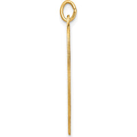 14K Yellow Gold Engravable Heart Disc Charm Pendant - Polished Finish, 30mm Length by Oro Pregiato
