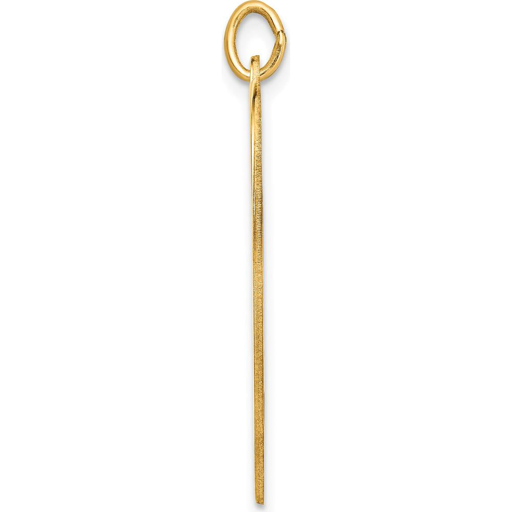 14K Yellow Gold Engravable Heart Disc Charm Pendant - Polished Finish, 30mm Length by Oro Pregiato