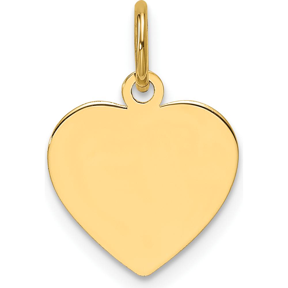 14K Yellow Gold Engravable Heart Disc Charm - Personalized Gold Pendant by Oro Pregiato