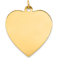 14K Yellow Gold Engravable Heart Disc Charm - Personalized Pendant by Oro Pregiato