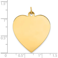 14K Yellow Gold Engravable Heart Disc Charm - Personalized Pendant by Oro Pregiato