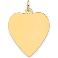 14K Yellow Gold Engravable Heart Disc Charm - Personalized Pendant by Oro Pregiato