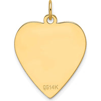 14K Yellow Gold Engravable Heart Disc Charm - Personalized Pendant by Oro Pregiato