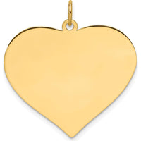 14K Yellow Gold Engravable Heart Disc Charm - Personalized, Polished Finish by Oro Pregiato