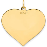 14K Yellow Gold Engravable Heart Disc Charm - Personalized, Polished Finish by Oro Pregiato