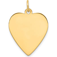 14K Yellow Gold Engravable Heart Disc Pendant - 27mm by Oro Pregiato