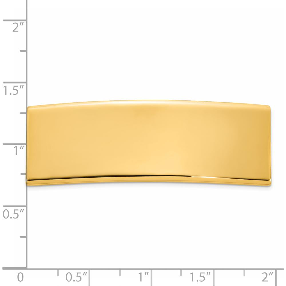 14K Yellow Gold Engravable ID Plate Pendant - 48mm x 15.5mm by Oro Pregiato
