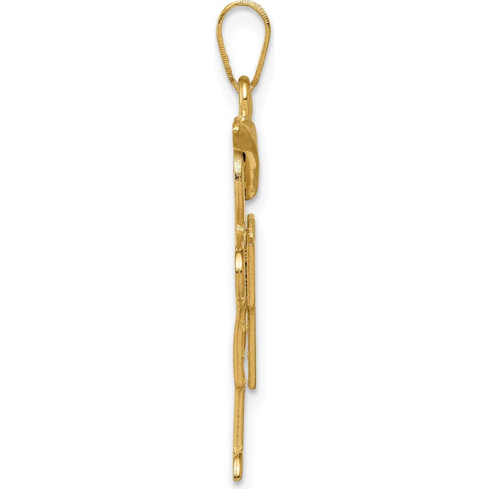 14K Yellow Gold Engravable Medium Boy with Hat Charm - 31mm Length by Oro Pregiato