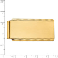 14K Yellow Gold Engravable Money Clip with Sandblasted Edge and Polished-Brushed Finish by Oro Pregiato