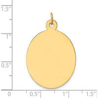 14K Yellow Gold Engravable Oval Disc Charm - Personalized Jewelry Keepsake by Oro Pregiato