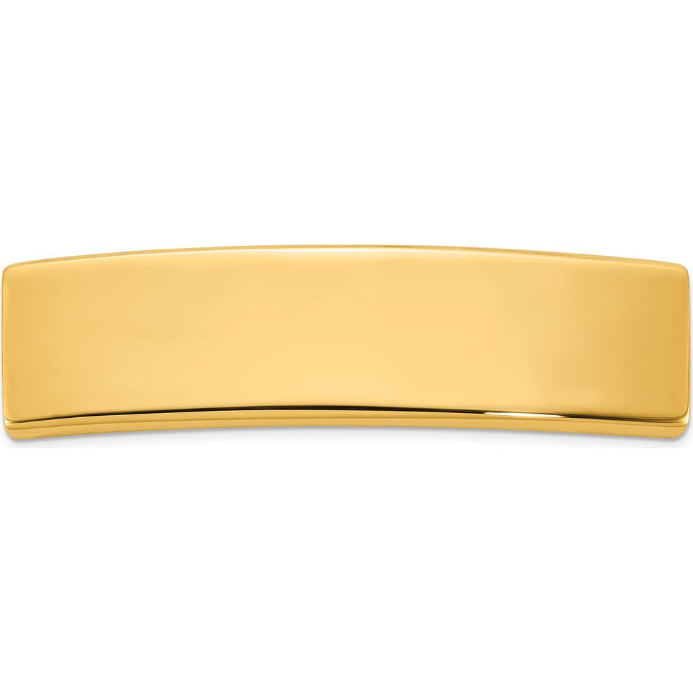 14K Yellow Gold Engravable Polished ID Plate Pendant - 48mm x 12mm by Oro Pregiato