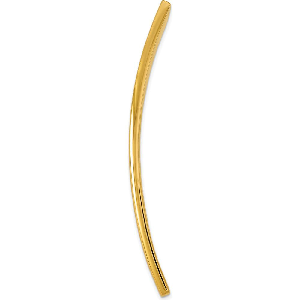 14K Yellow Gold Engravable Polished ID Plate Pendant - 48mm x 12mm by Oro Pregiato