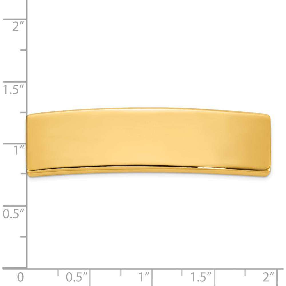 14K Yellow Gold Engravable Polished ID Plate Pendant - 48mm x 12mm by Oro Pregiato