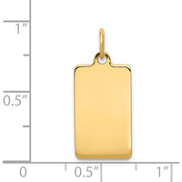 14K Yellow Gold Engravable Rectangular Disc Charm - 23mm Length by Oro Pregiato
