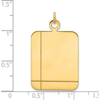 14K Yellow Gold Engravable Rectangular Disc Charm - 30mm x 20mm by Oro Pregiato
