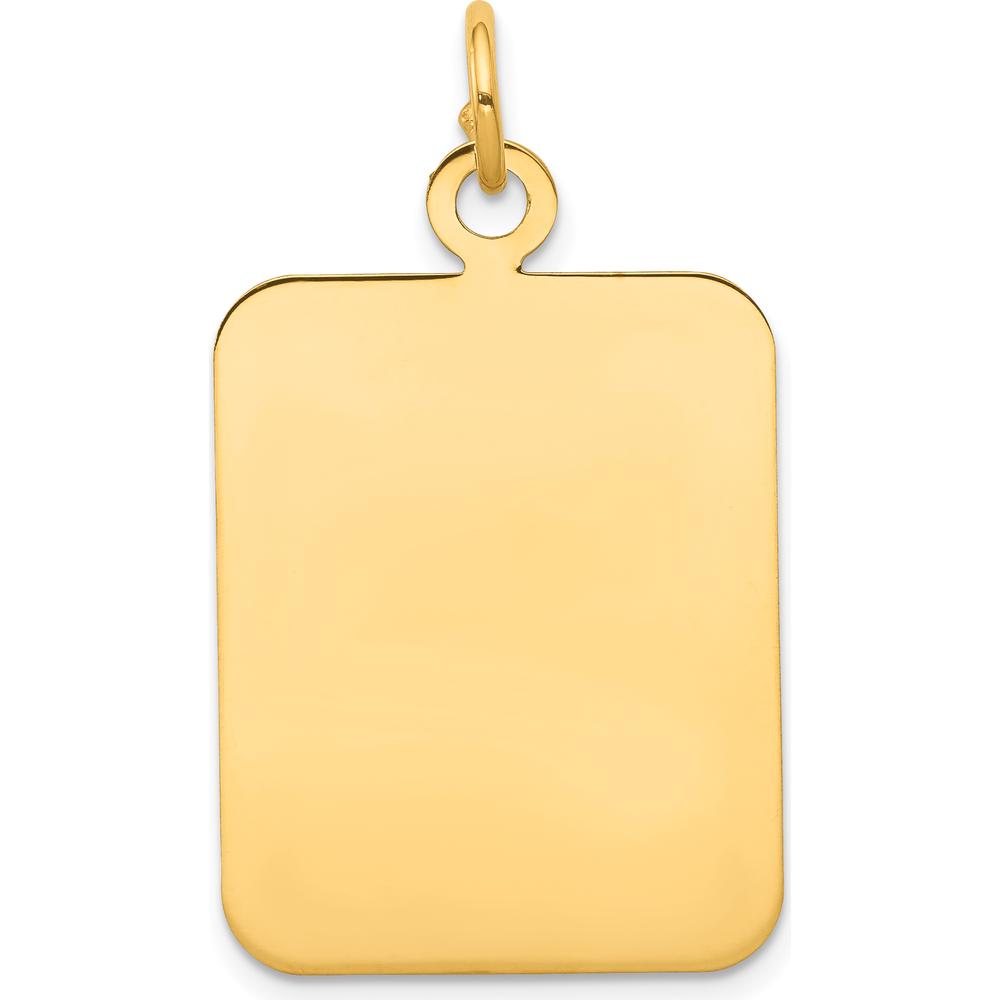 14K Yellow Gold Engravable Rectangular Disc Charm - 33mm Length by Oro Pregiato