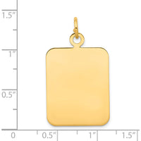 14K Yellow Gold Engravable Rectangular Disc Charm - 33mm Length by Oro Pregiato