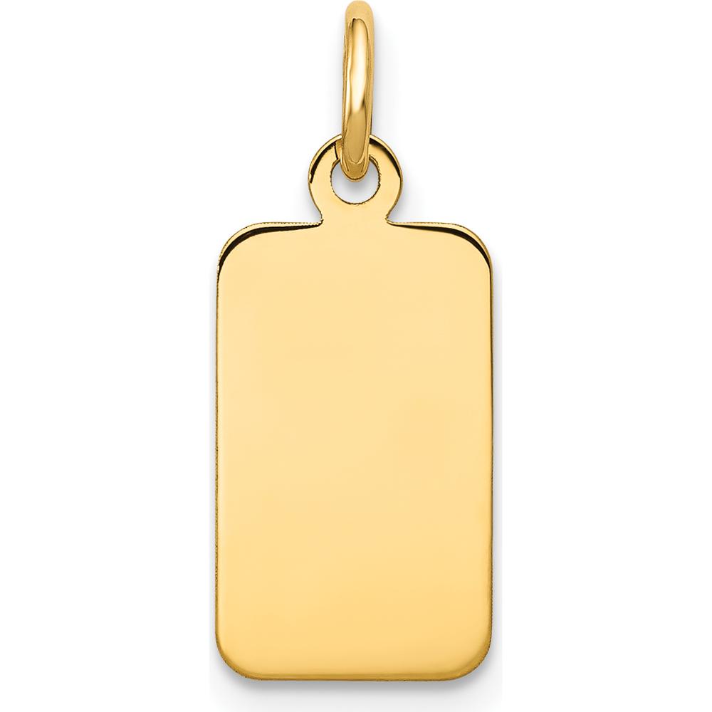 14K Yellow Gold Engravable Rectangular Disc Charm Pendant with Polished Finish - Personalized Keepsake by Oro Pregiato