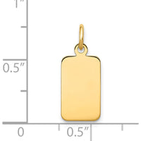 14K Yellow Gold Engravable Rectangular Disc Charm Pendant with Polished Finish - Personalized Keepsake by Oro Pregiato