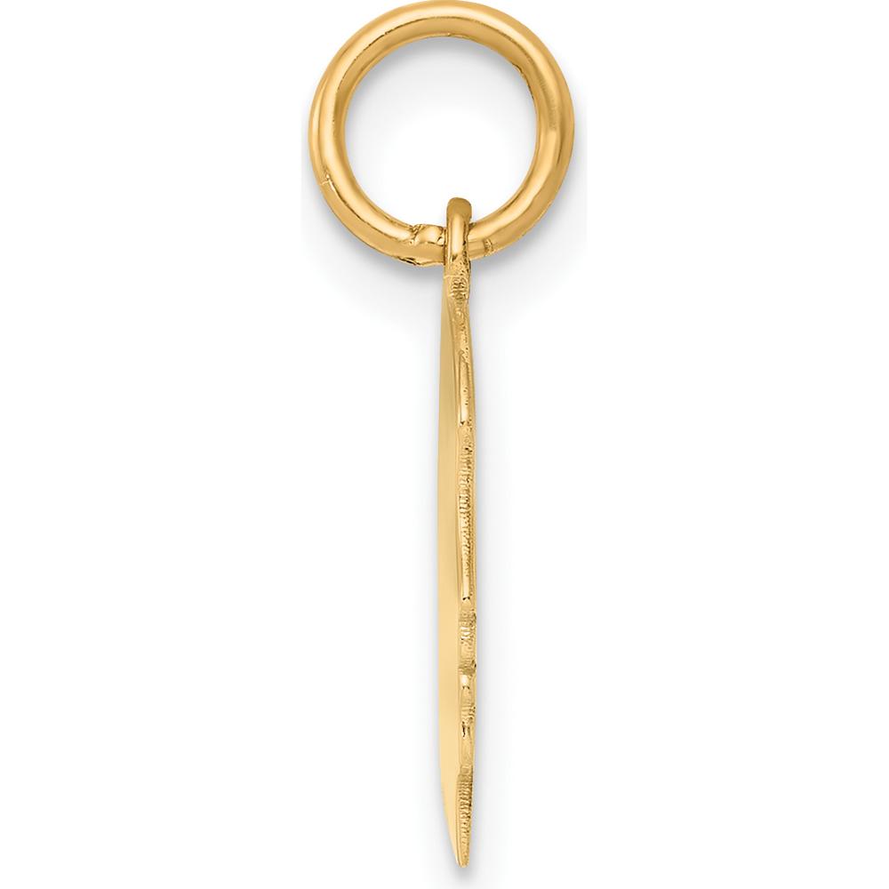 14K Yellow Gold Engravable Right-Facing Girl Head Charm Pendant - Personalized Design by Oro Pregiato