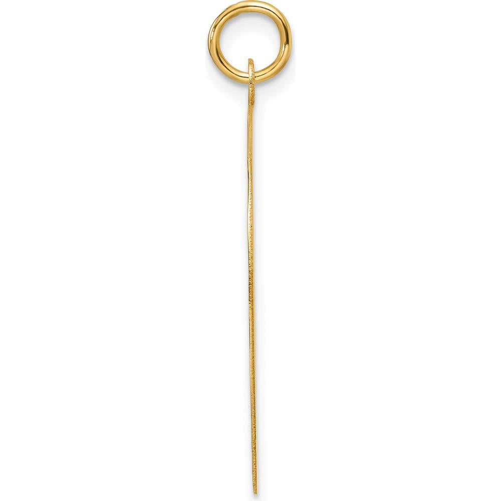 14K Yellow Gold Engravable Round Disc Charm with Diamond-Cut Edge - Polished Finish by Oro Pregiato