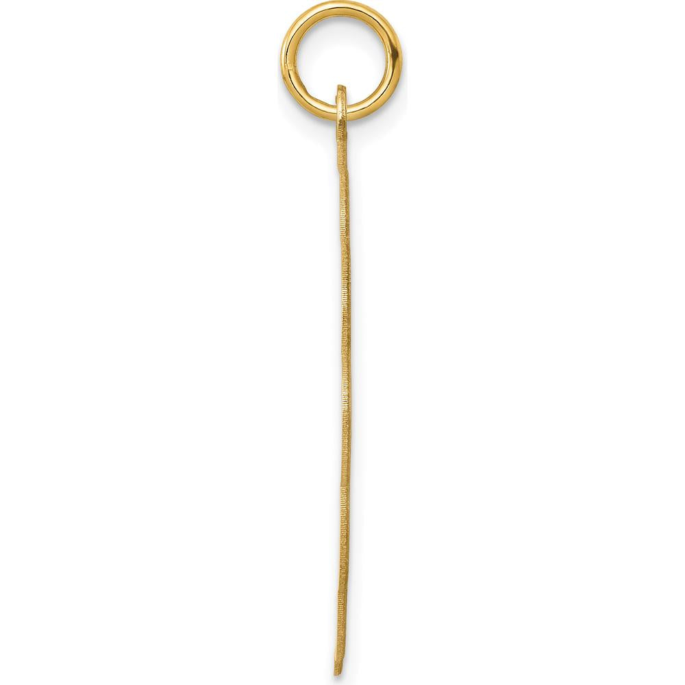 14K Yellow Gold Engravable Scalloped Disc Charm - 31mm Length by Oro Pregiato