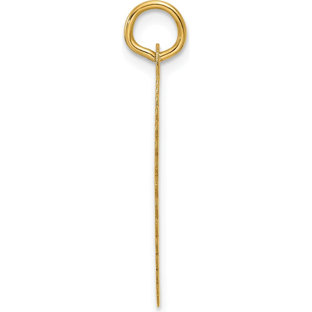 14K Yellow Gold Engravable Scalloped Disc Charm with Polished Finish by Oro Pregiato